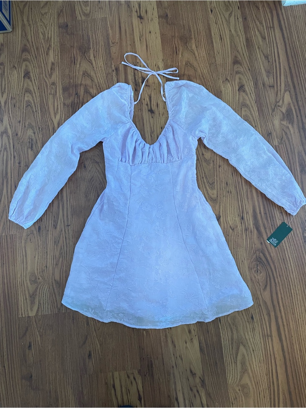 wild fable Pale Lavender Long-Sleeve Halter Fitted Mini Dress New with Tag
